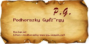 Podhorszky György névjegykártya